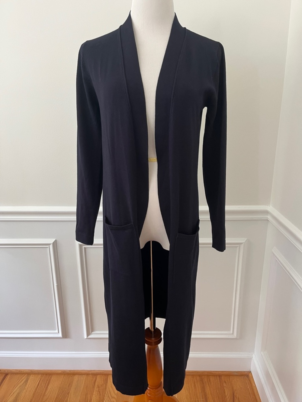 Navy Open-Front Cardigan, Size M